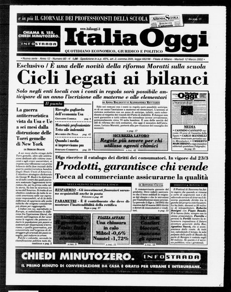 Italia oggi : quotidiano di economia finanza e politica